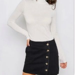 TopShop Moto denim black mini skirt